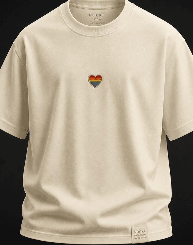 Open Heart Tee in Cream