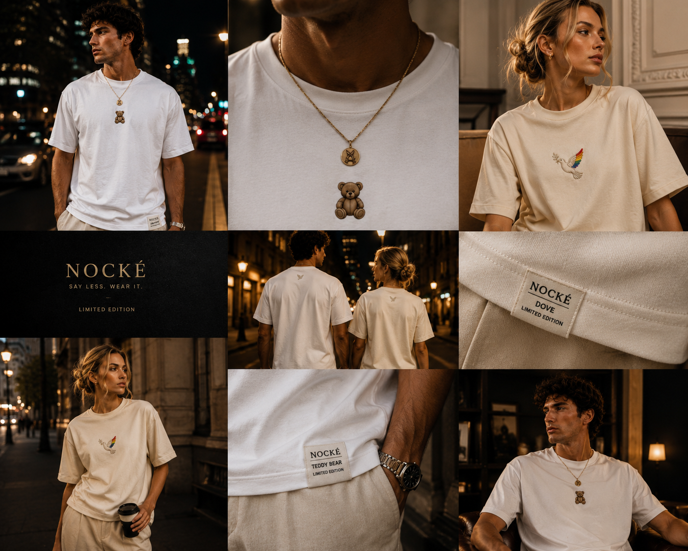 NOCKÉ campaign board with models wearing the Four Signals capsule